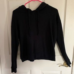 Black American Eagle Cropped Hoodie